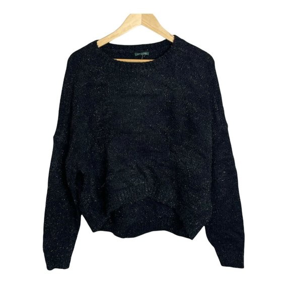 wild fable Sweaters - Woman Sweater Black Tinsel Long Sleeve Pullover Wild Fable Crew Neck Top Holiday